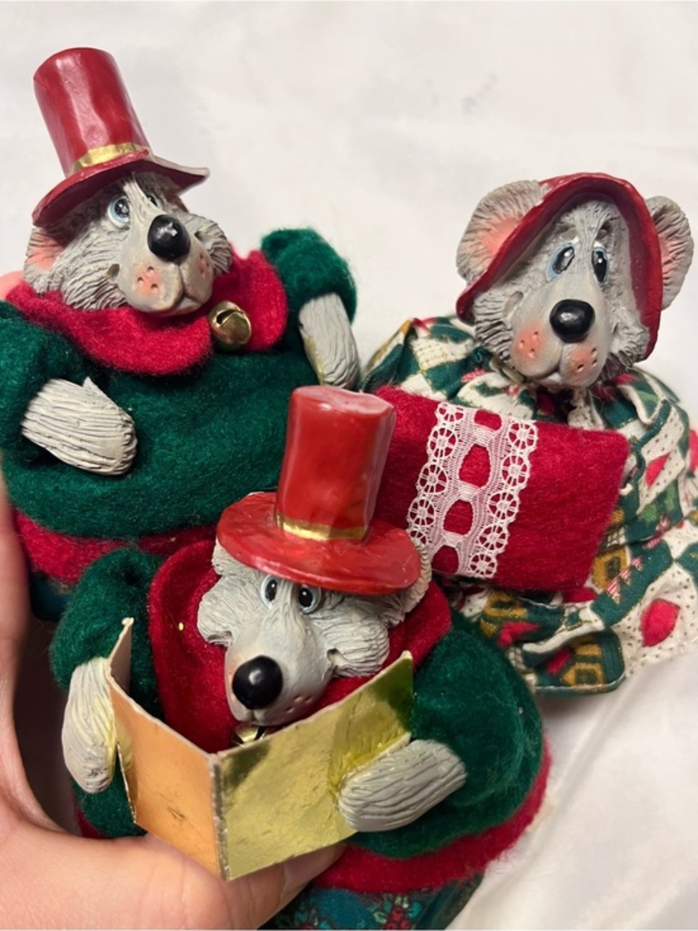 Russ Berrie & Company Vintage 1980's Christmas Bear Decorations